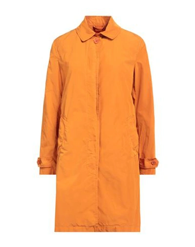 Shop Aspesi Woman Overcoat Orange Size Xs Polyester, Polyamide