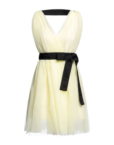 Shop Pinko Woman Mini Dress Light Yellow Size 6 Polyamide, Polyester, Elastane