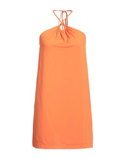 Shop Fisico Woman Mini Dress Orange Size Xs Polyamide, Elastane