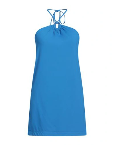Shop Fisico Woman Mini Dress Blue Size S Polyamide, Elastane