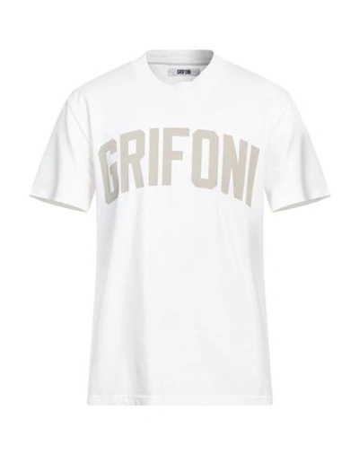Shop Grifoni Man T-shirt Off White Size M Cotton