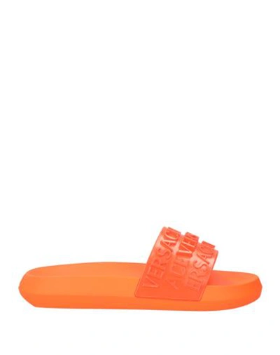 Shop Versace Man Sandals Orange Size 8 Rubber