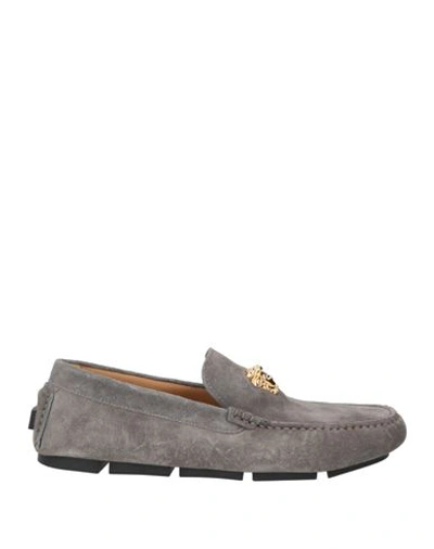 Shop Versace Man Loafers Grey Size 9 Leather