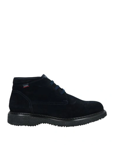 Callaghan Man Ankle Boots Midnight Blue Size 9 Leather In Blue