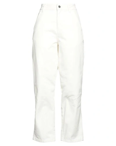 Shop Dickies Woman Pants White Size 30 Cotton, Polyester