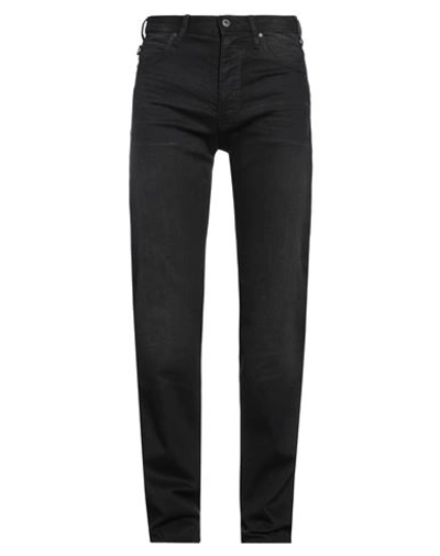 Shop Emporio Armani Man Jeans Black Size 31w-34l Cotton, Elastane