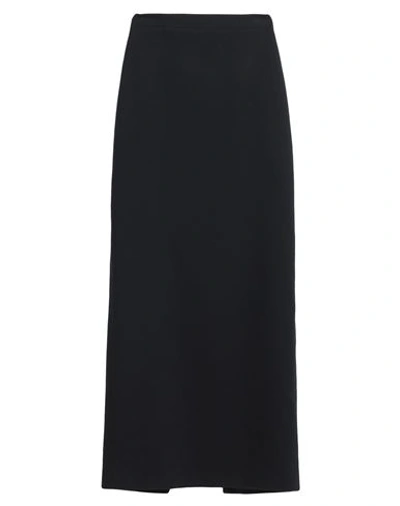 Shop Ann Demeulemeester Woman Maxi Skirt Black Size 10 Virgin Wool, Elastane