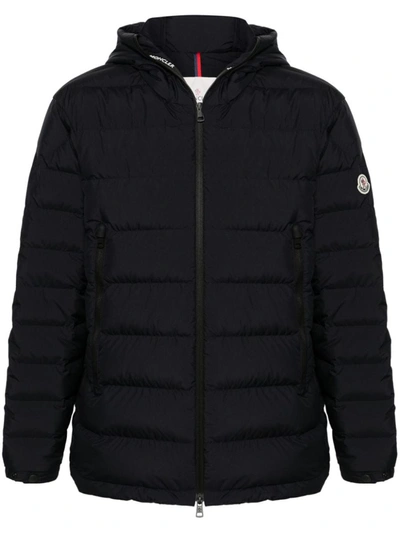 Shop Moncler Chambeyron Quilted Hooded Jacket In Navy