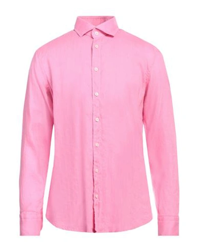 Shop Bastoncino Man Shirt Pink Size 15 Linen