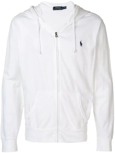Shop Polo Ralph Lauren Full Zipped Hoodie Clothing In White