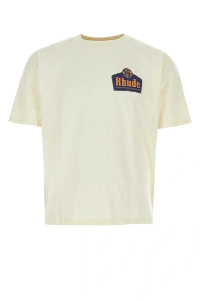 Shop Rhude T-shirt In Beige O Tan
