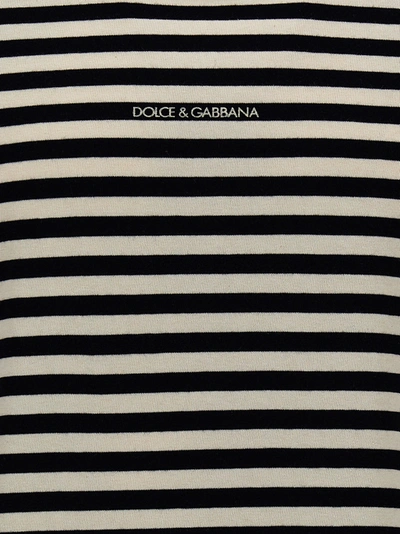 Shop Dolce & Gabbana Striped T-shirt White/black