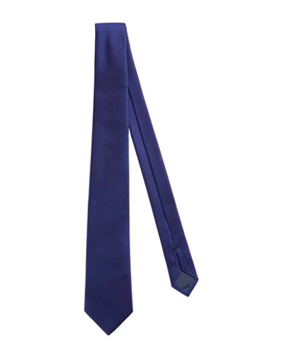 Shop Emporio Armani Man Ties & Bow Ties Blue Size - Silk