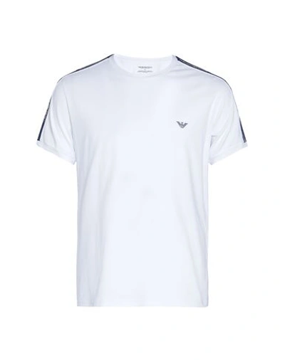 Shop Emporio Armani Loungewear T-shirt Man Undershirt White Size L Cotton, Elastane