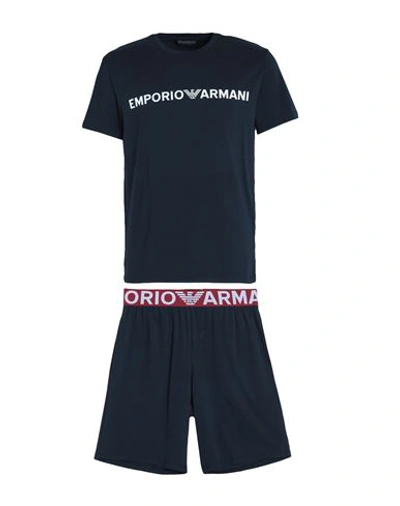 Shop Emporio Armani Pyjamas Man Sleepwear Midnight Blue Size S Cotton, Elastane