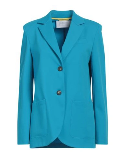Shop Harris Wharf London Woman Blazer Azure Size 6 Viscose, Polyamide, Elastane In Blue
