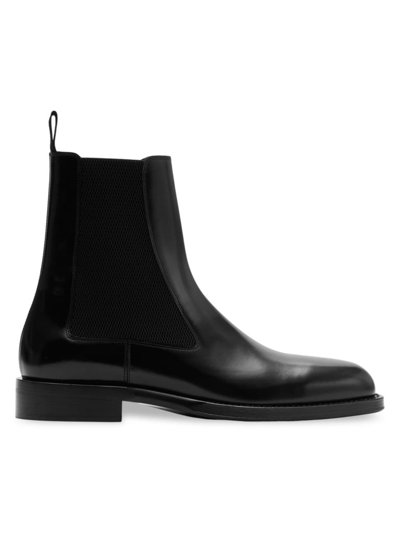 Shop Burberry Men's Tux High Leather Chelsea Boots In Black