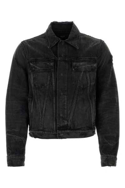 Shop Amiri Man Black Denim Jacket