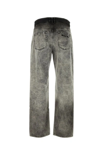 Shop Balmain Man Grey Denim Jeans In Gray