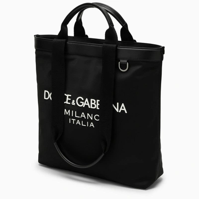 Shop Dolce & Gabbana Dolce&gabbana Black Nylon Shopping Bag With Logo Men