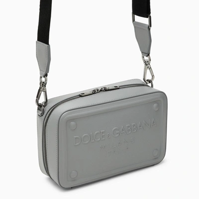 Shop Dolce & Gabbana Dolce&gabbana Grey Calfskin Shoulder Bag Men In Gray
