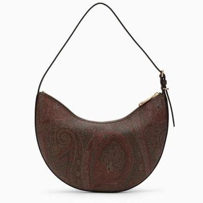 Shop Etro Essential Paisley Hobo Bag In Coated Canvas Women In Brown