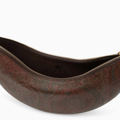 Shop Etro Essential Paisley Hobo Bag In Coated Canvas Women In Brown