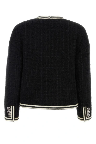 Shop Gucci Woman Black Tweed Blazer