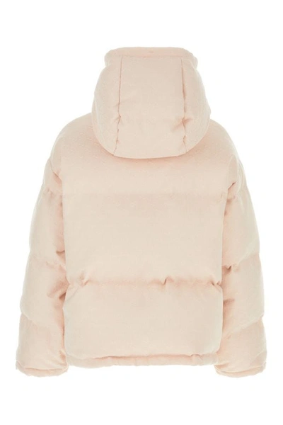 Shop Gucci Woman Pink Gg Cotton Blend Down Jacket