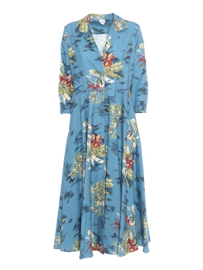 Shop Aspesi Midi Dress In Blue