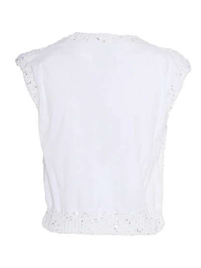 Shop Lorena Antoniazzi Knitted Vest In White