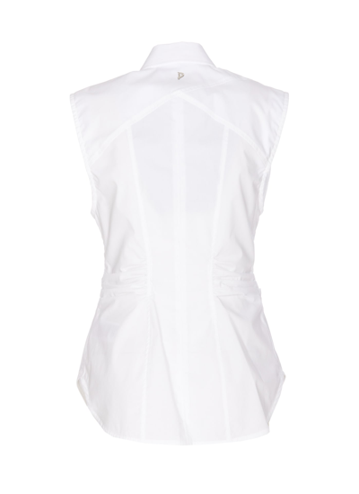 Shop Dondup Sleeveless Shirt In White