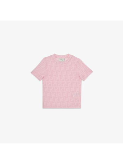 Shop Fendi T-shirt In Pink Jersey In Rosa