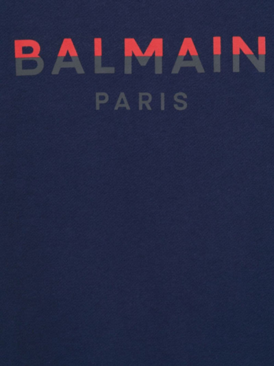 Balmain Blue Sweatshirt For Kids With Logo In Blu