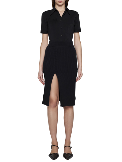 Filippa K Ribbed Knit Skirt In Black