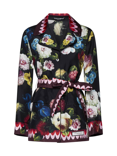Shop Dolce & Gabbana Shirt In Fiore Nott. C/greca