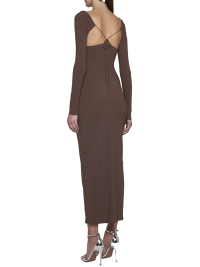 Shop Amazuìn Dress In Taupe Brown