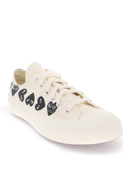 Shop Comme Des Garçons Play Multi Heart Converse X  Low-top Sneakers In White (black)