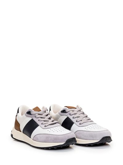 Shop Tod's Leather Sneaker In Cromo Ch.