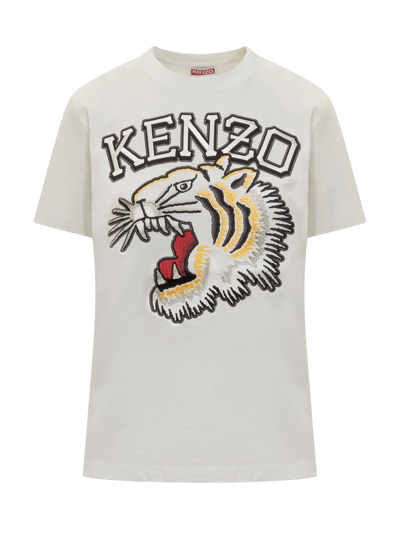 Shop Kenzo Tiger Varsity T-shirt In Off White