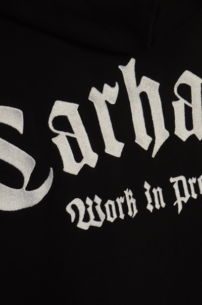 Shop Carhartt Hooded Onyx Script Sweater In Black/white