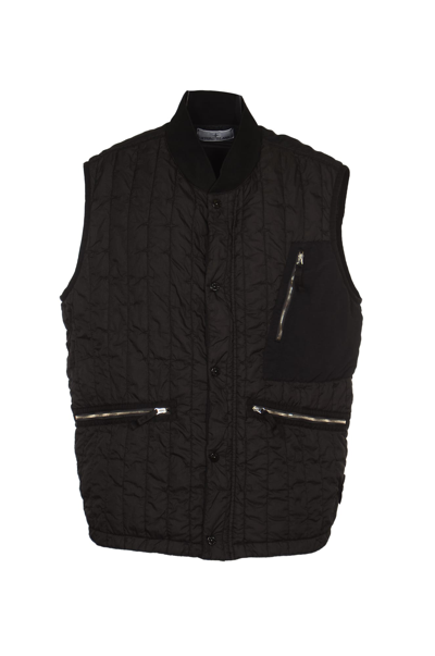 Shop Stone Island Quilt Padded Gilet In Black