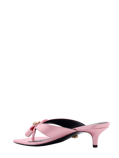 Shop Versace Gianni Ribbon Sandals In Pink