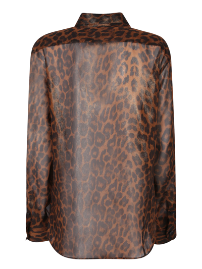 Shop Tom Ford Leopard Motif Shirt In Multi