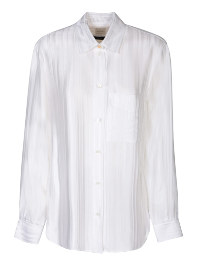 Shop Paul Smith Striped Motif White Shirt