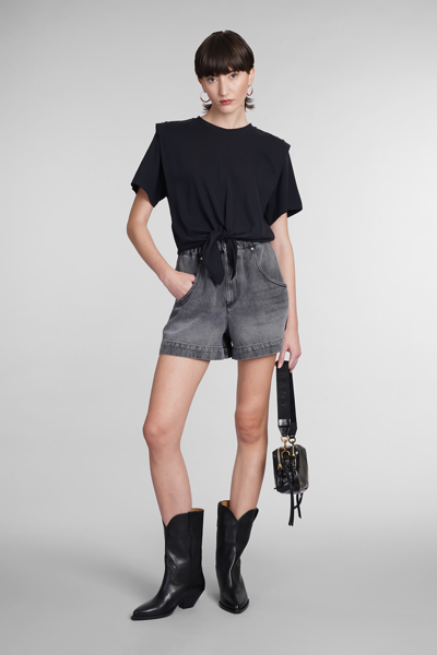 Shop Isabel Marant Titea Shorts In Grey Cotton