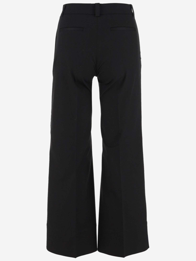 Shop Ql2 Stretch Cotton Flared Pants In Black
