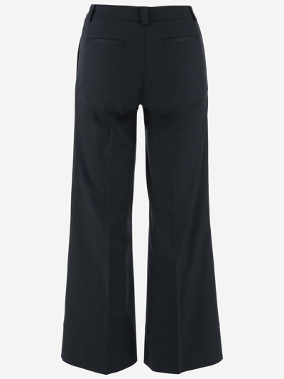 Shop Ql2 Stretch Cotton Flared Pants In Blue