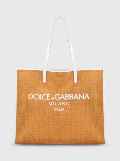 Shop Dolce & Gabbana Large Shopping Woven Bag