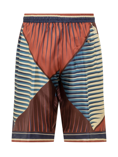 Shop Dolce & Gabbana Geometric Logo Shorts In Lusso
